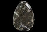 Bargain Septarian Dragon Egg Geode - Black Crystals #96716-1